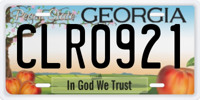 GA license plate CLR0921