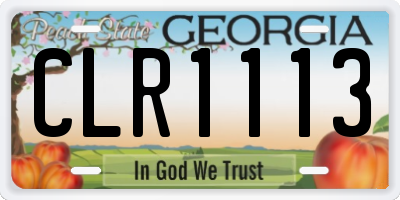 GA license plate CLR1113