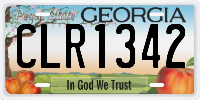 GA license plate CLR1342