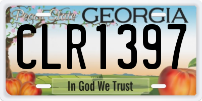GA license plate CLR1397