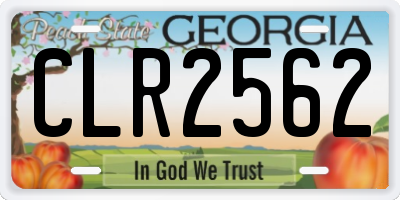 GA license plate CLR2562