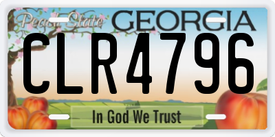 GA license plate CLR4796