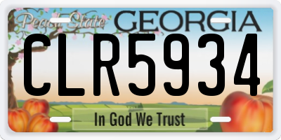 GA license plate CLR5934