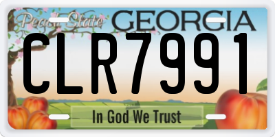 GA license plate CLR7991