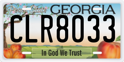 GA license plate CLR8033