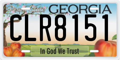 GA license plate CLR8151