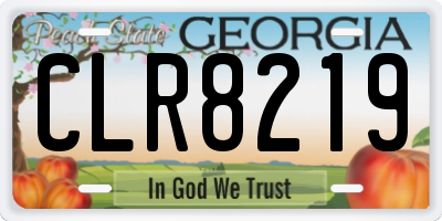 GA license plate CLR8219