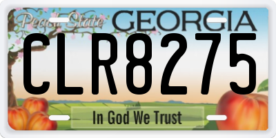 GA license plate CLR8275