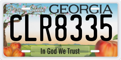 GA license plate CLR8335