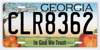 GA license plate CLR8362
