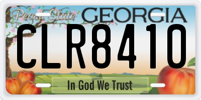 GA license plate CLR8410