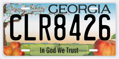 GA license plate CLR8426