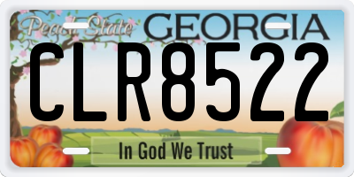 GA license plate CLR8522