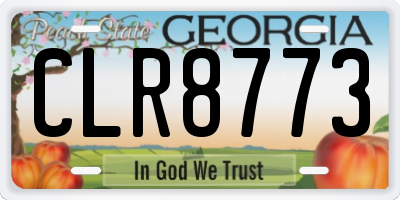 GA license plate CLR8773