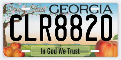 GA license plate CLR8820