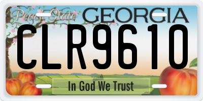 GA license plate CLR9610