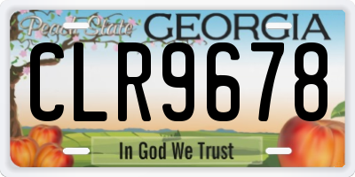 GA license plate CLR9678