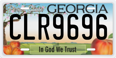 GA license plate CLR9696