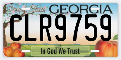 GA license plate CLR9759