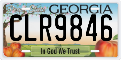 GA license plate CLR9846