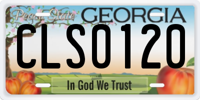 GA license plate CLS0120