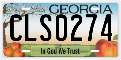 GA license plate CLS0274