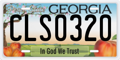 GA license plate CLS0320