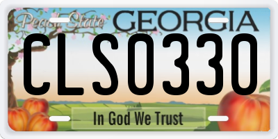 GA license plate CLS0330