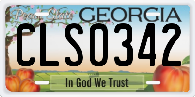 GA license plate CLS0342