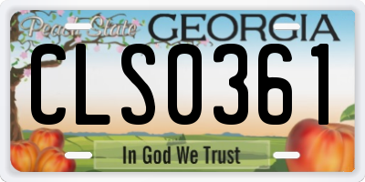 GA license plate CLS0361