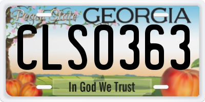 GA license plate CLS0363