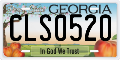 GA license plate CLS0520