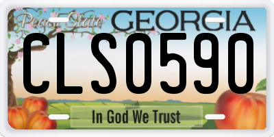 GA license plate CLS0590