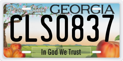 GA license plate CLS0837