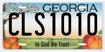 GA license plate CLS1010