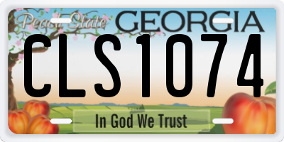 GA license plate CLS1074