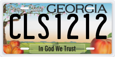 GA license plate CLS1212