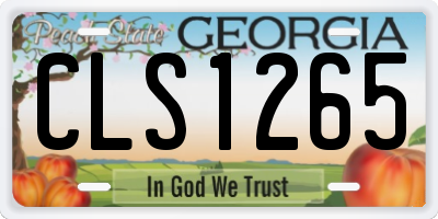 GA license plate CLS1265