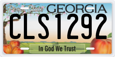 GA license plate CLS1292