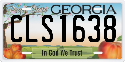 GA license plate CLS1638