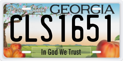 GA license plate CLS1651