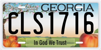 GA license plate CLS1716