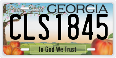 GA license plate CLS1845