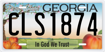 GA license plate CLS1874