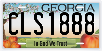 GA license plate CLS1888