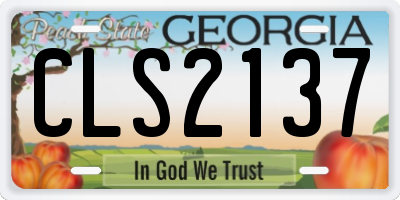 GA license plate CLS2137