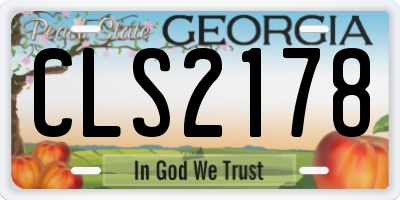 GA license plate CLS2178
