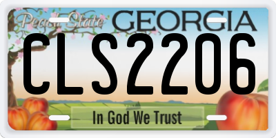 GA license plate CLS2206