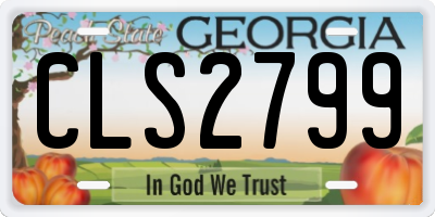 GA license plate CLS2799