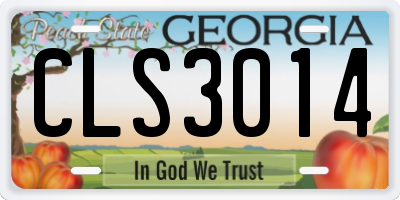 GA license plate CLS3014